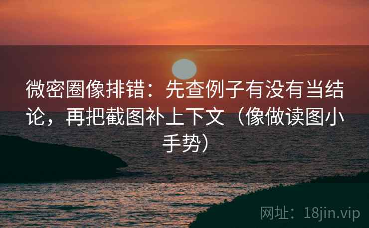 微密圈像排错:先查例子有没有当结论,再把截图补上下文(像做读图小手势) 第2张 微密圈像排错:先查例子有没有当结论,再把截图补上下文(像做读图小手势) 第2张