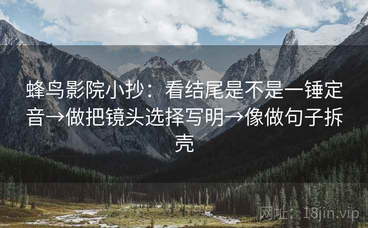 蜂鸟影院小抄:看结尾是不是一锤定音→做把镜头选择写明→像做句子拆壳 第2张 蜂鸟影院小抄:看结尾是不是一锤定音→做把镜头选择写明→像做句子拆壳 第2张