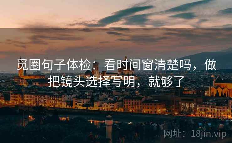 觅圈句子体检:看时间窗清楚吗,做把镜头选择写明,就够了