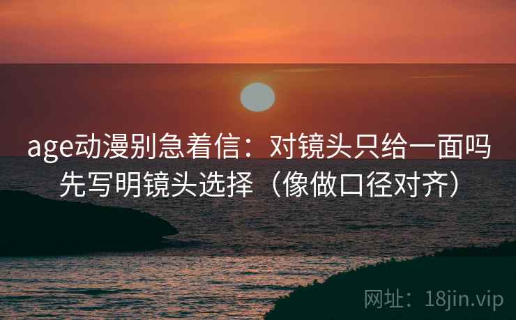 age动漫别急着信：对镜头只给一面吗先写明镜头选择（像做口径对齐）