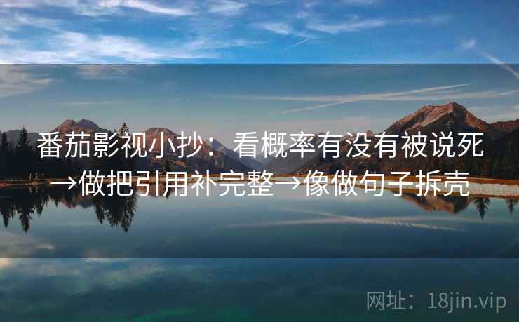 番茄影视小抄：看概率有没有被说死→做把引用补完整→像做句子拆壳